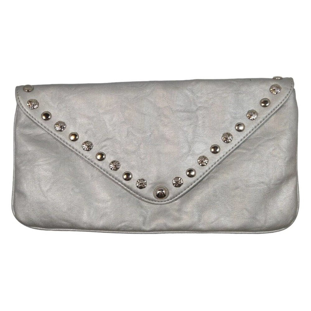 Silver Deb & Dave Skull Studded Fashion Evening Clutch